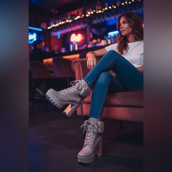 Cape Robbin Shoes - Cape Robbin Grey Boot heels